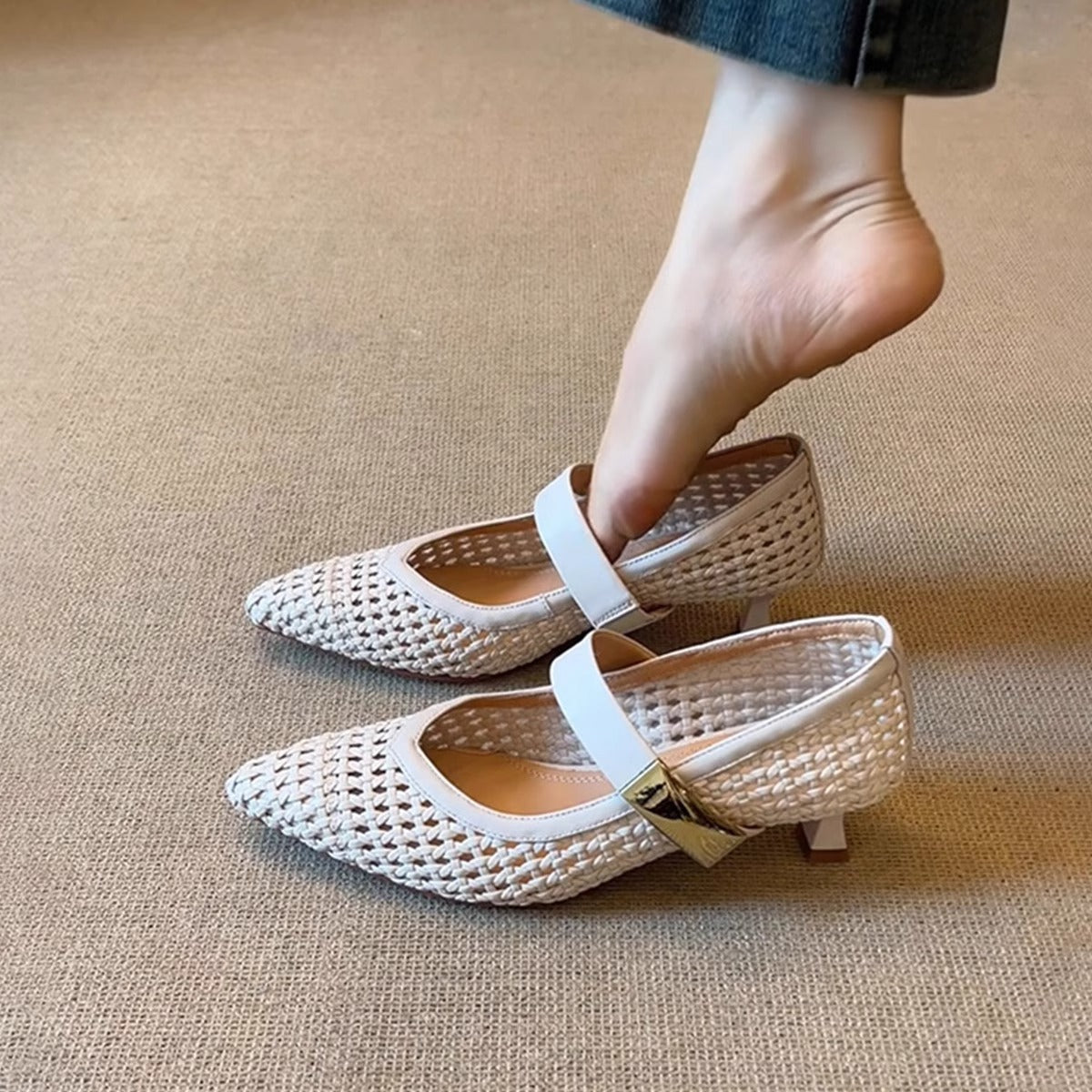 Damen Ballerinas Atmungsaktiv Netzdesign Elegant
