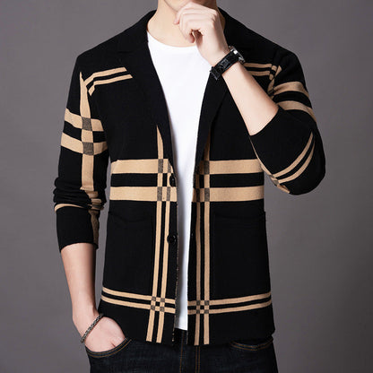 Herren Strickblazer Eleganter Karo Modern