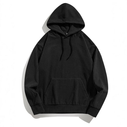 Herren Kapuzenpullover Struktur Ripp-Taschen Modern