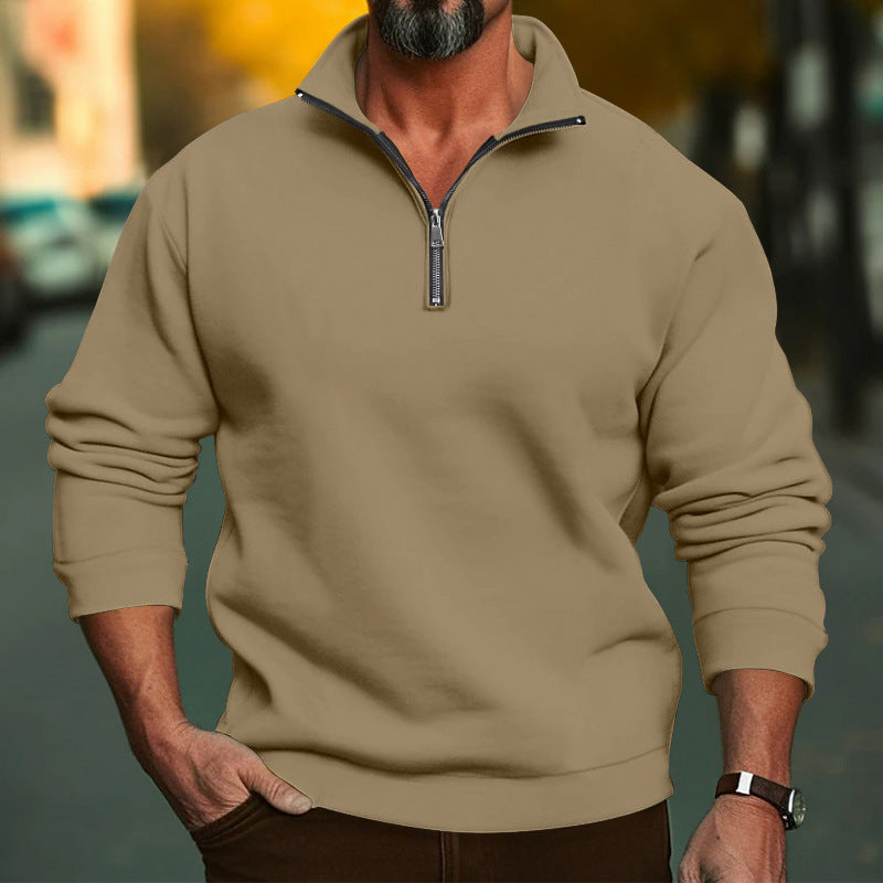Herren Strickpullover Warm Halb-Reißverschluss