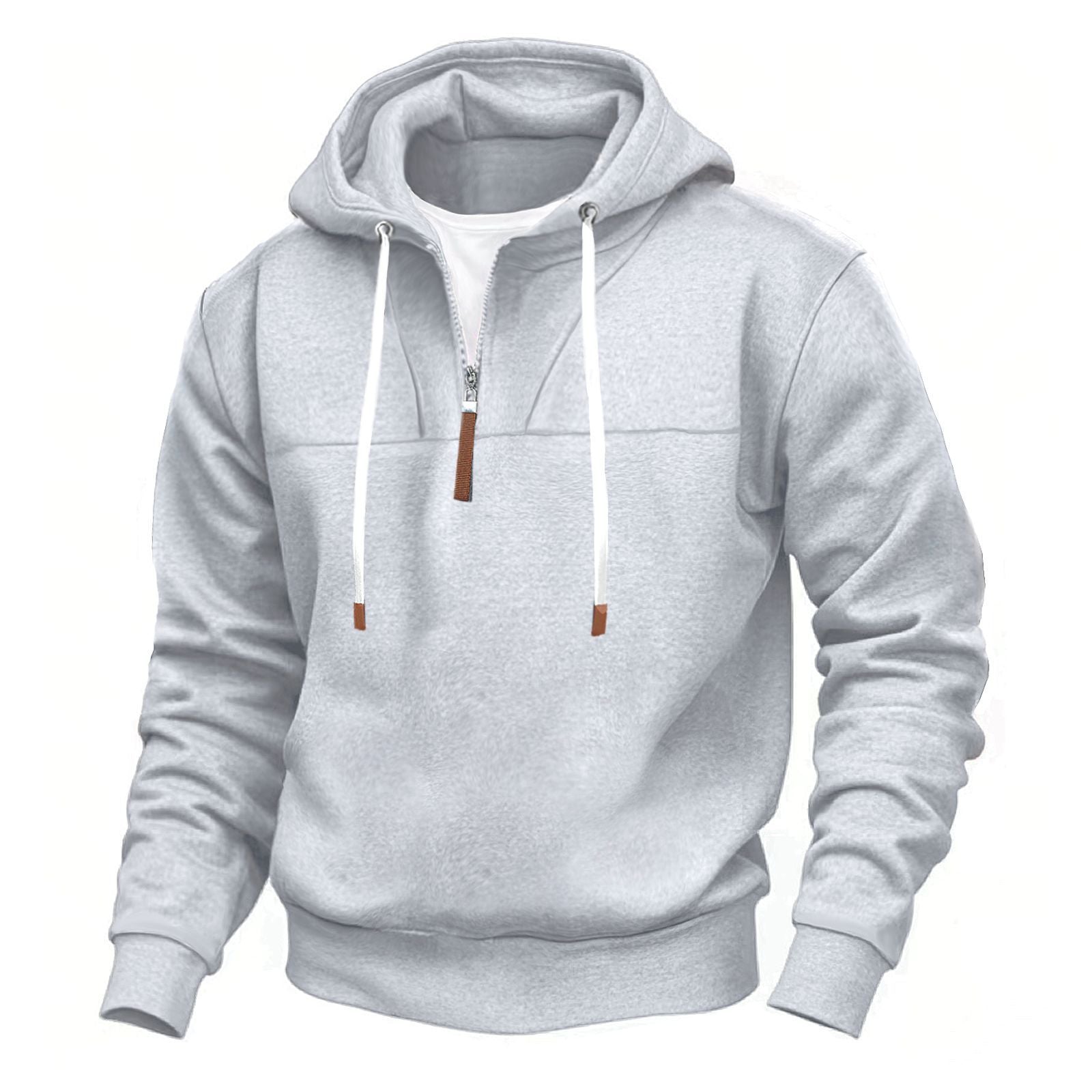 Herren Kapuzenpullover Modern mit Reißverschluss und Hochkragen - BerlinGlamour