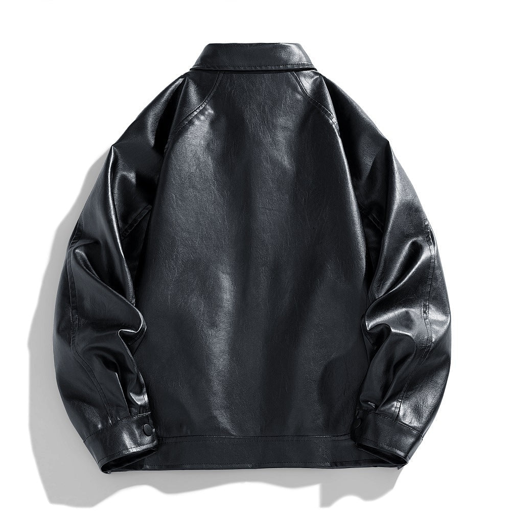 Herren Lederjacke Modern Schnitt mit Patenttaschen