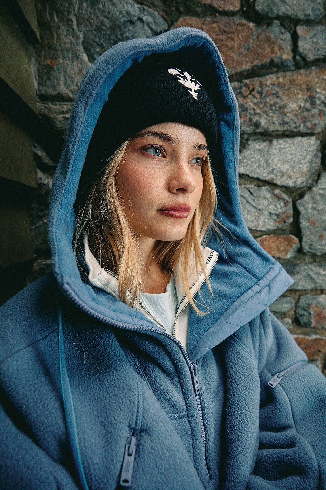 Damen Fleecejacke Oversized Kragen Modern Trendig