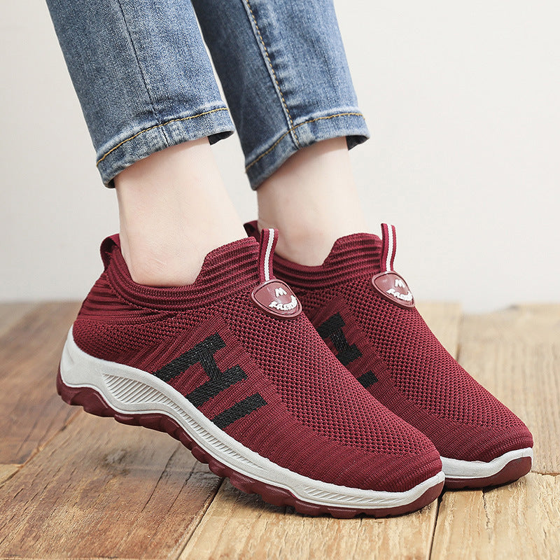 Damen Laufschuhe Bequem Atmungsaktiv Slip-On Sneaker