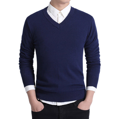 Herren Pullover Weich Baumwolle V-Ausschnitt Modern - BerlinGlamour