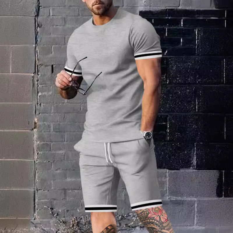 Herren Sportset Kurzarmshirt Freizeit Shorts Sportlich