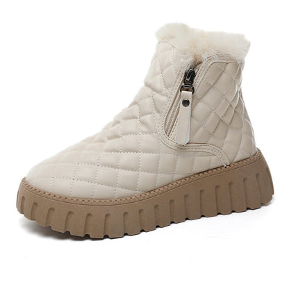 Damen Winterstiefel Kuschelig Warm mit Reißverschluss