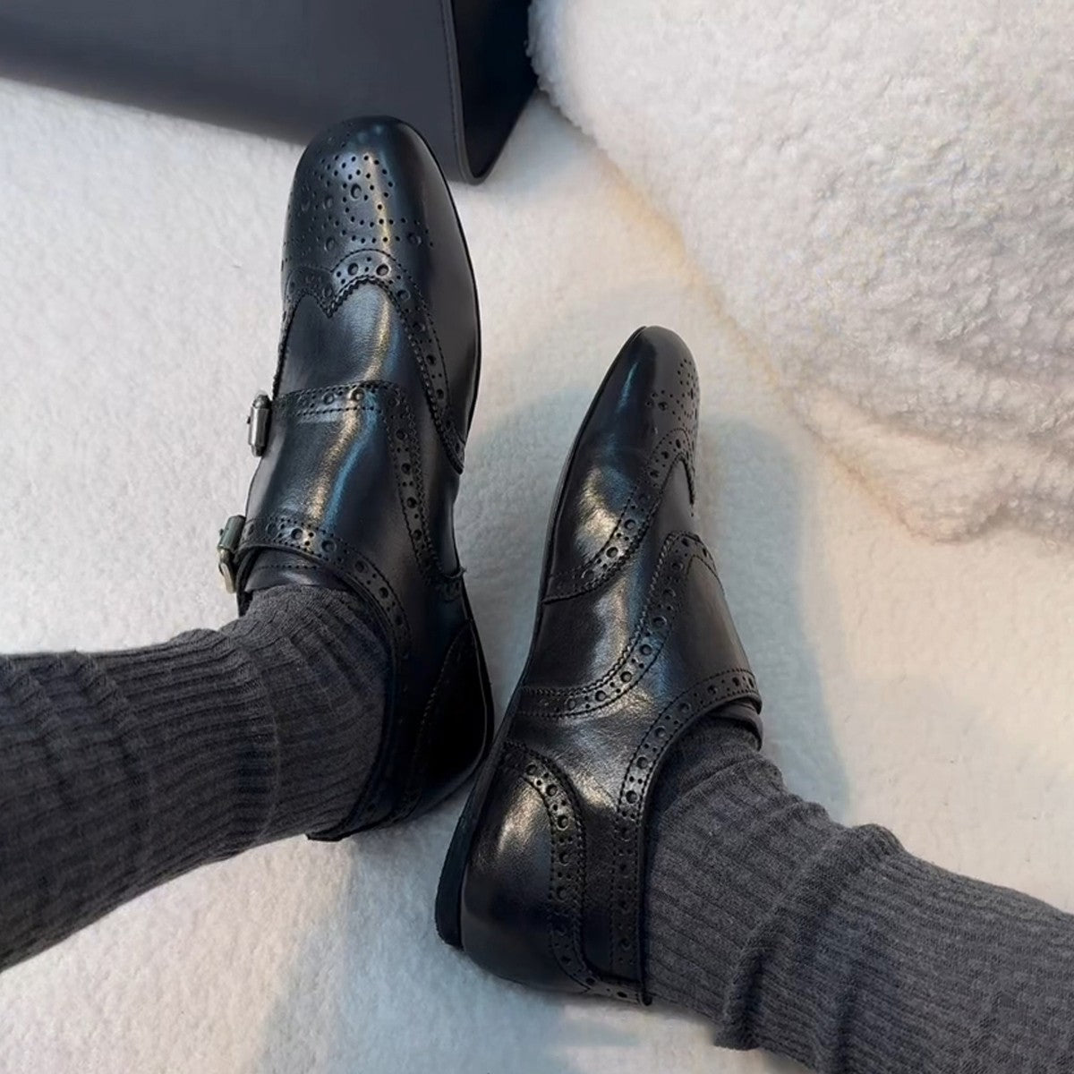 Damen Schnürschuhe Elegantes Design Perforiert Schwarz - BerlinGlamour