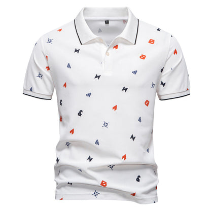 Herren Poloshirt Kurzarm Modernes Allover-Muster