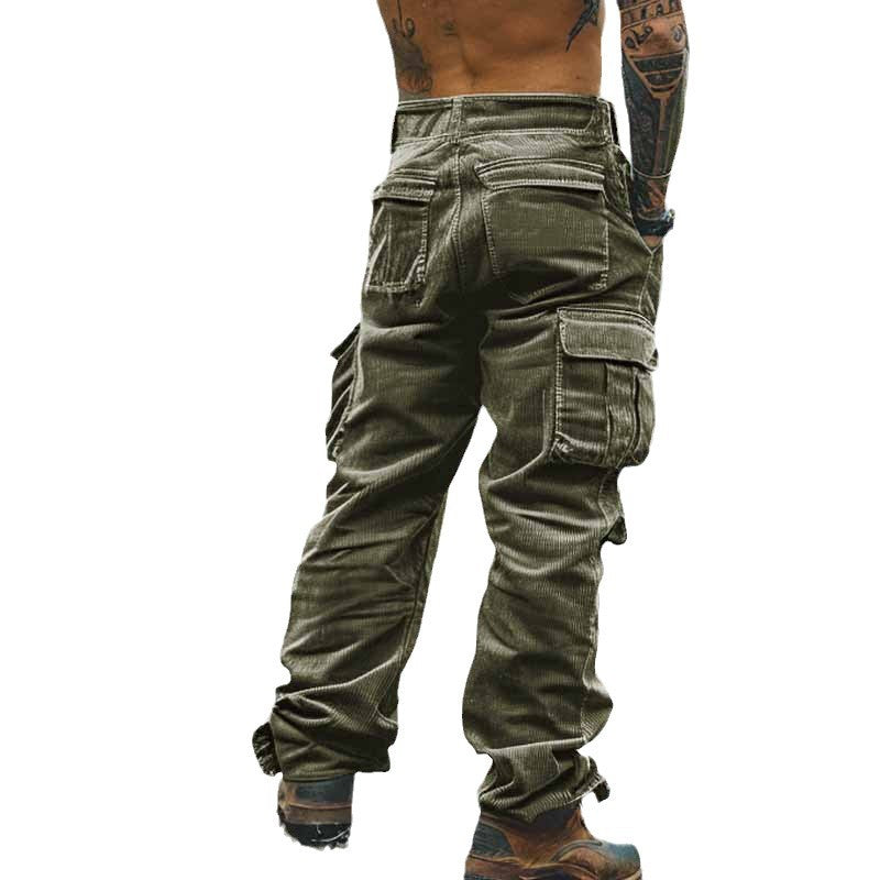 Herren Cargo-Hose Robust Mit Taschen Elastischer Bund