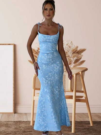 Elegantes Abendkleid Damen Langarm Floral Mit Rückenausschnitt