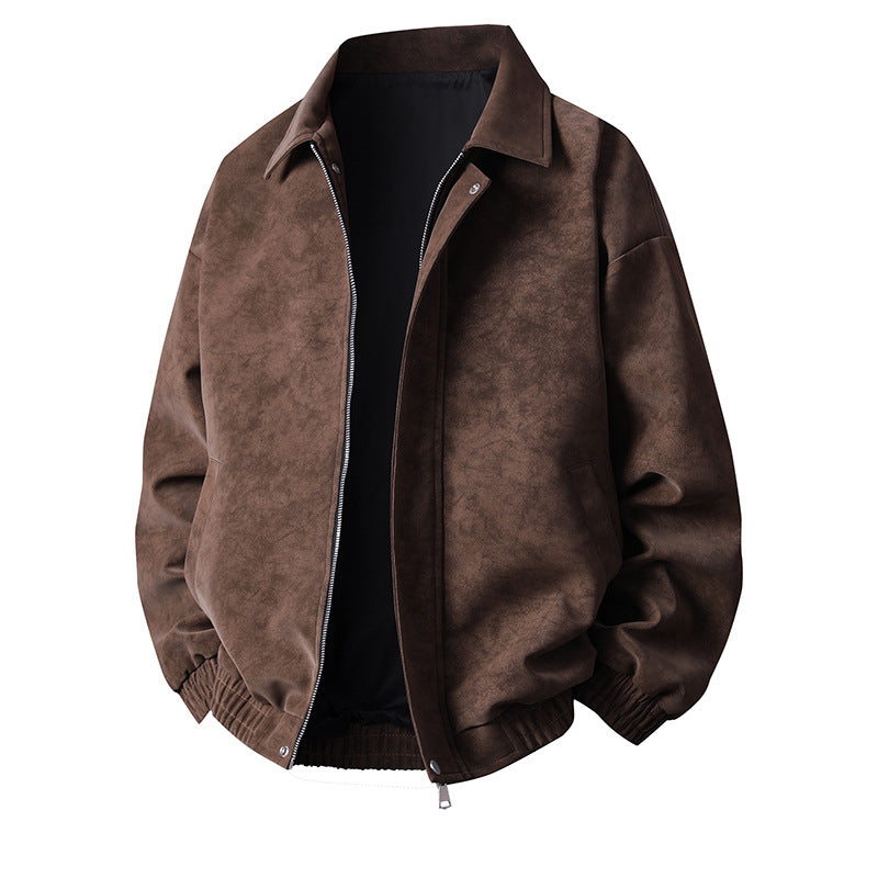 Männer Lederjacke Bomber Modern Lässig Schnitt