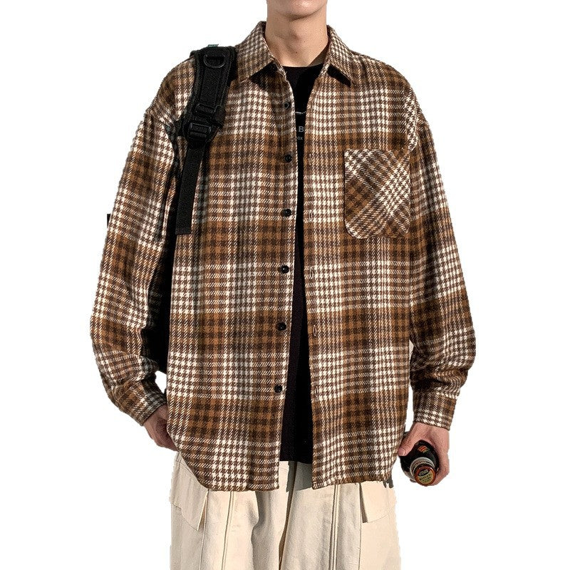 Herren Überhemd Jacke Karo Modern Berlin Style