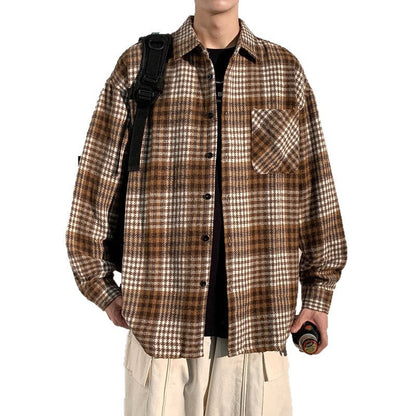 Herren Überhemd Jacke Karo Modern Berlin Style