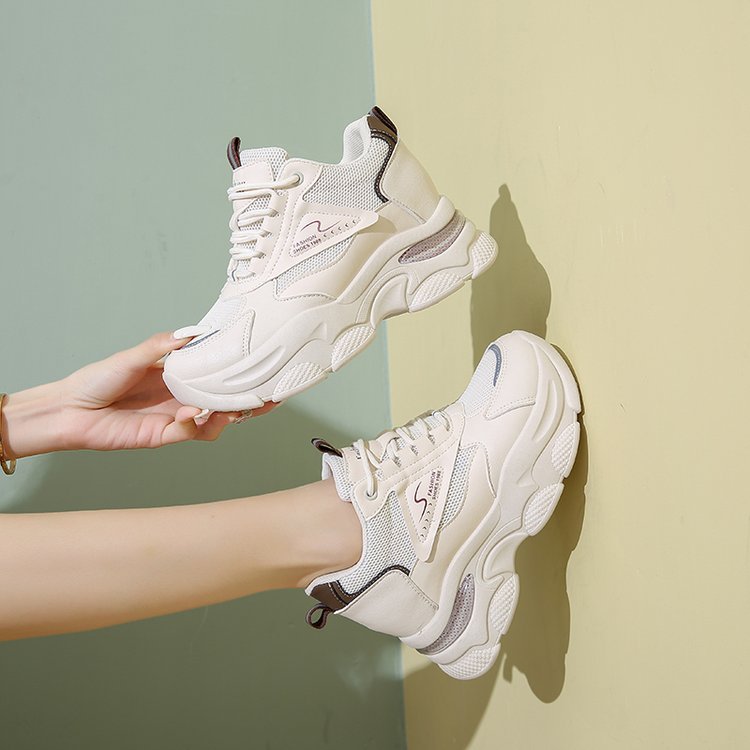 Damen Sneaker Dickes Profil Hochwertig Mesh Atmungsaktiv