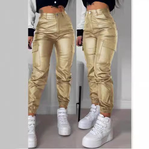 Damen Cargo-Hose Bequem Elastisch Taschen