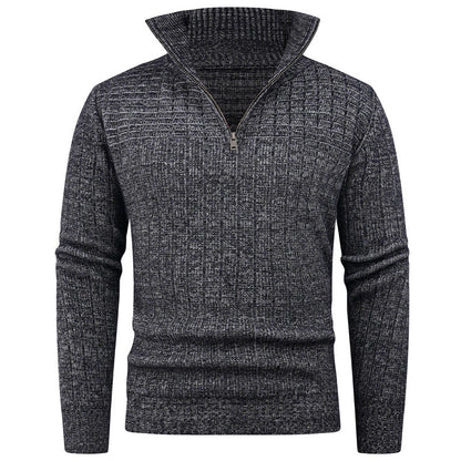 Herren Strickpullover Modern Struktur Design Zipper