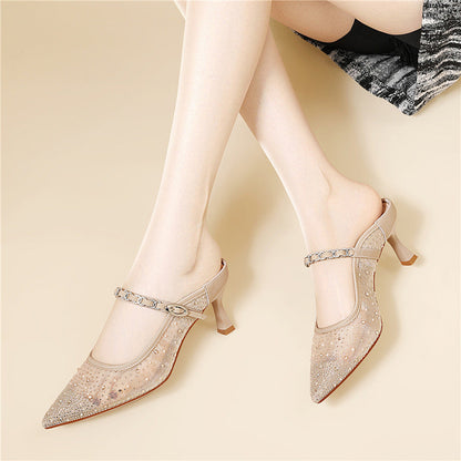 Damen Pumps Slingback Elegante Schuhe mit Applikationen
