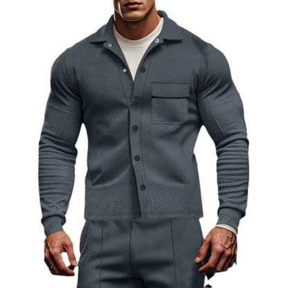 Herrenjacke Modern aus Baumwolle mit Knöpfen und Brusttasche