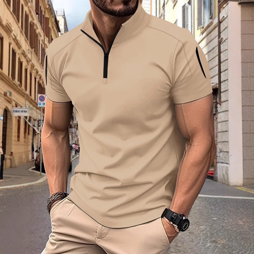 Funktions-T-Shirt Herren mit Reißverschluss Sportlich Modern