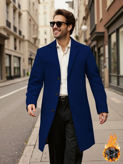 Herren Mantel Doppelreihig Elegant Leder