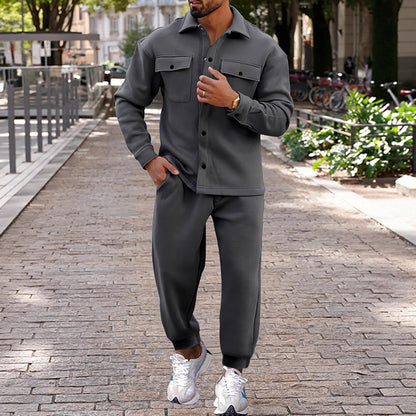 Herren Loungewear Set Bequem Stilvoll Jogginghose Oberhemd