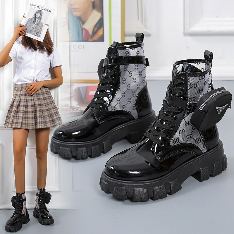 Damen Combat Boots Stiefel Chunky Modisch mit Stauraum - BerlinGlamour