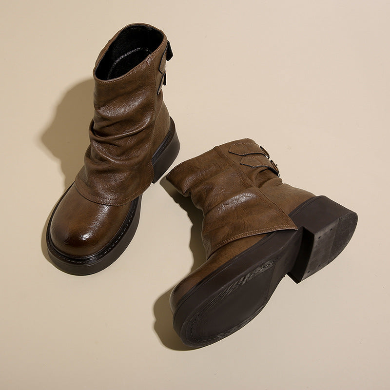 Damen Stiefeletten Asymmetrisch Robust Modisch Schwarz - BerlinGlamour