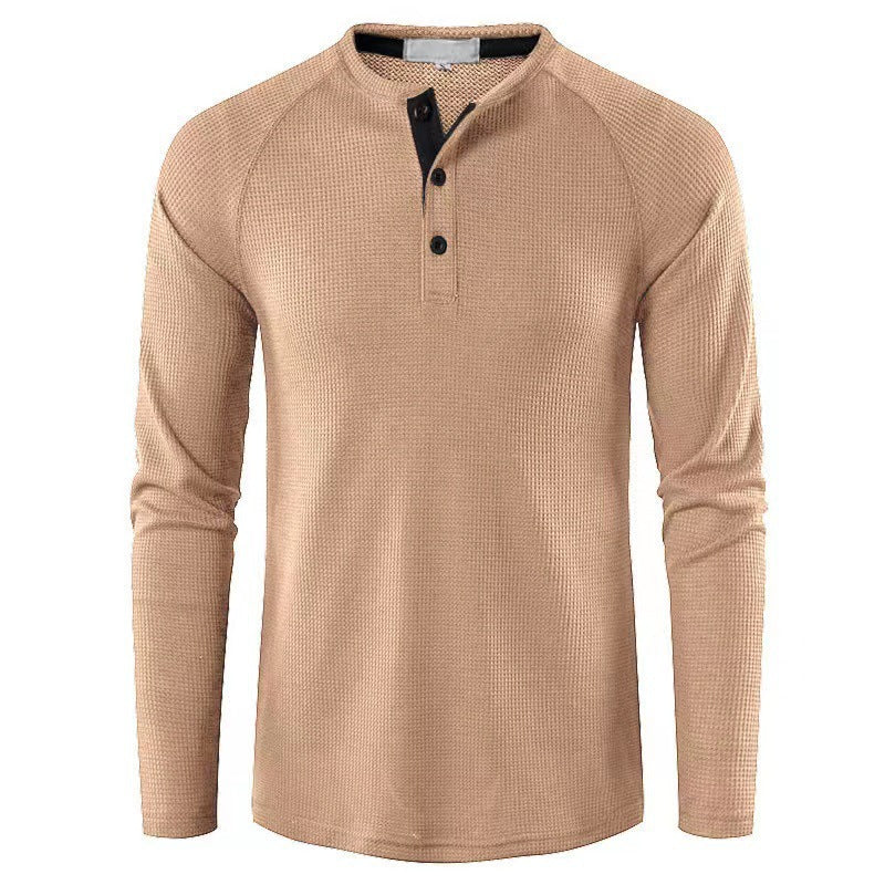 Herren Hemd Langarm Elegantes Design Stehkragen