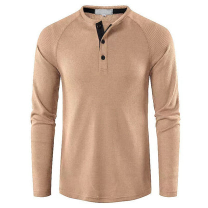 Herren Hemd Langarm Elegantes Design Stehkragen