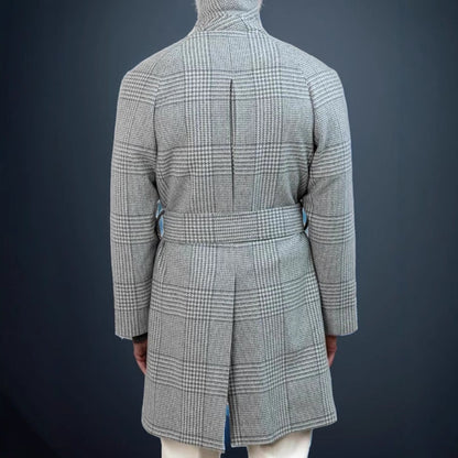 Herren Karomantel Modern mit Hochkragen Trendy