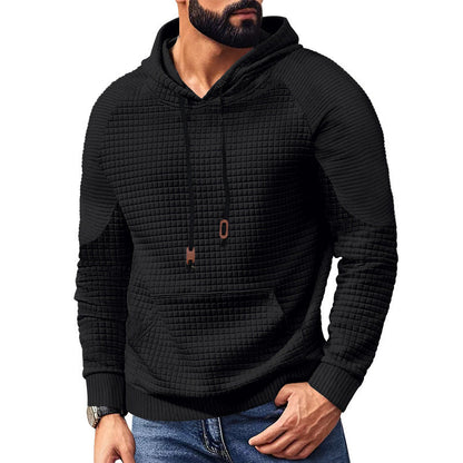 Herren Kapuzenpulli Strukturiert mit Taschen Modern