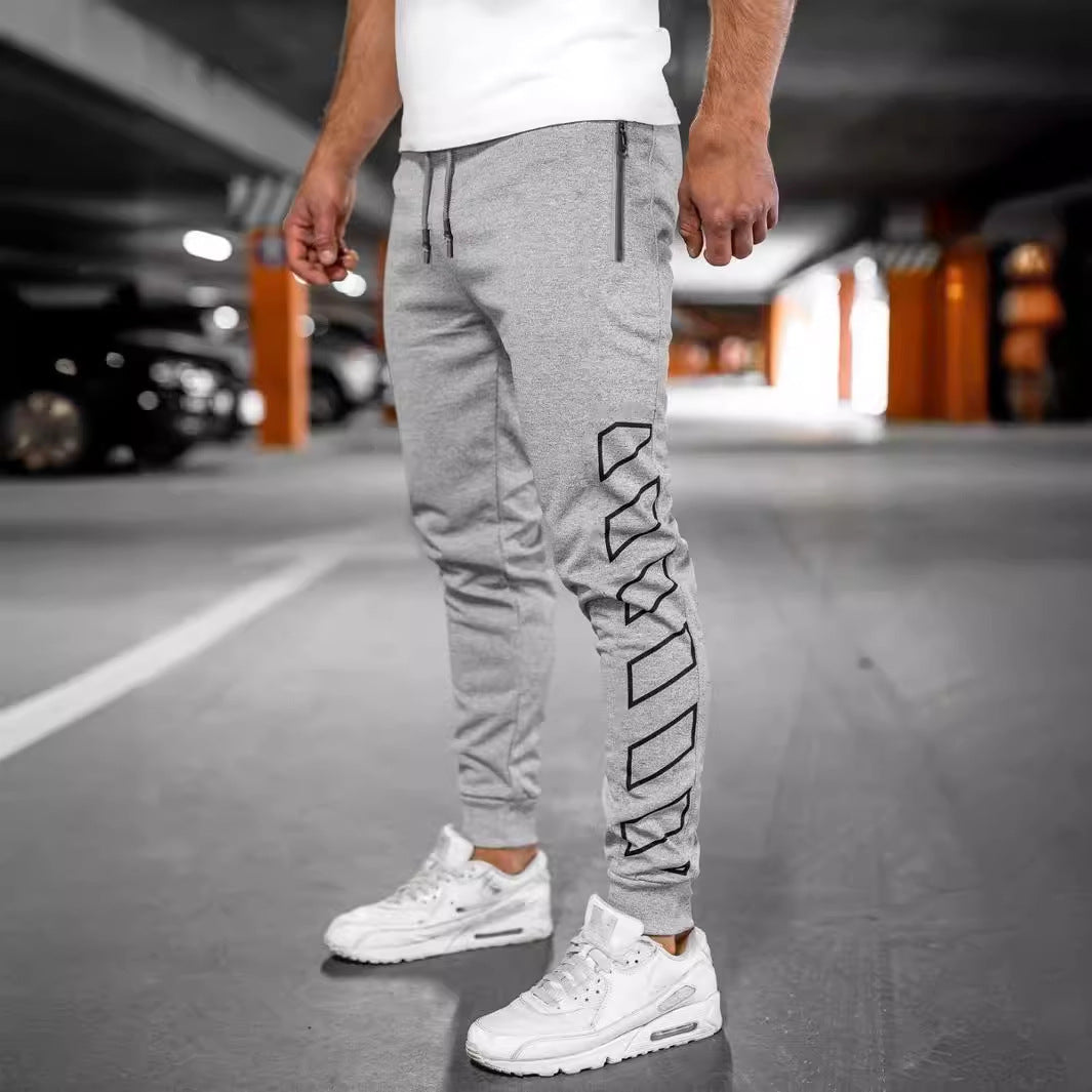 Herren Jogginghose Slim Fit Sportlich Schwarz