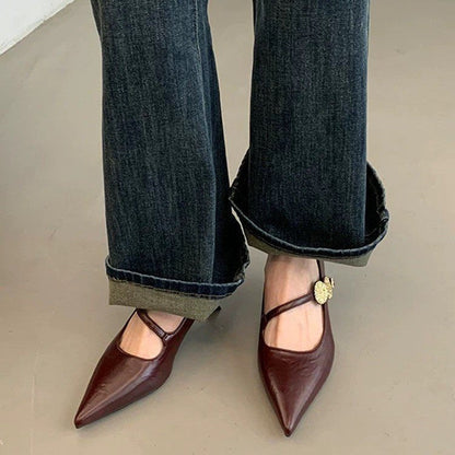 Damen Sling Pumps Hochhackig Leder Schuhe Elegant