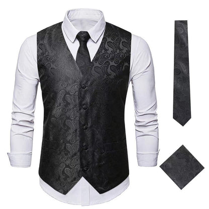 Herren Weste Elegant Paisley Muster Schlank