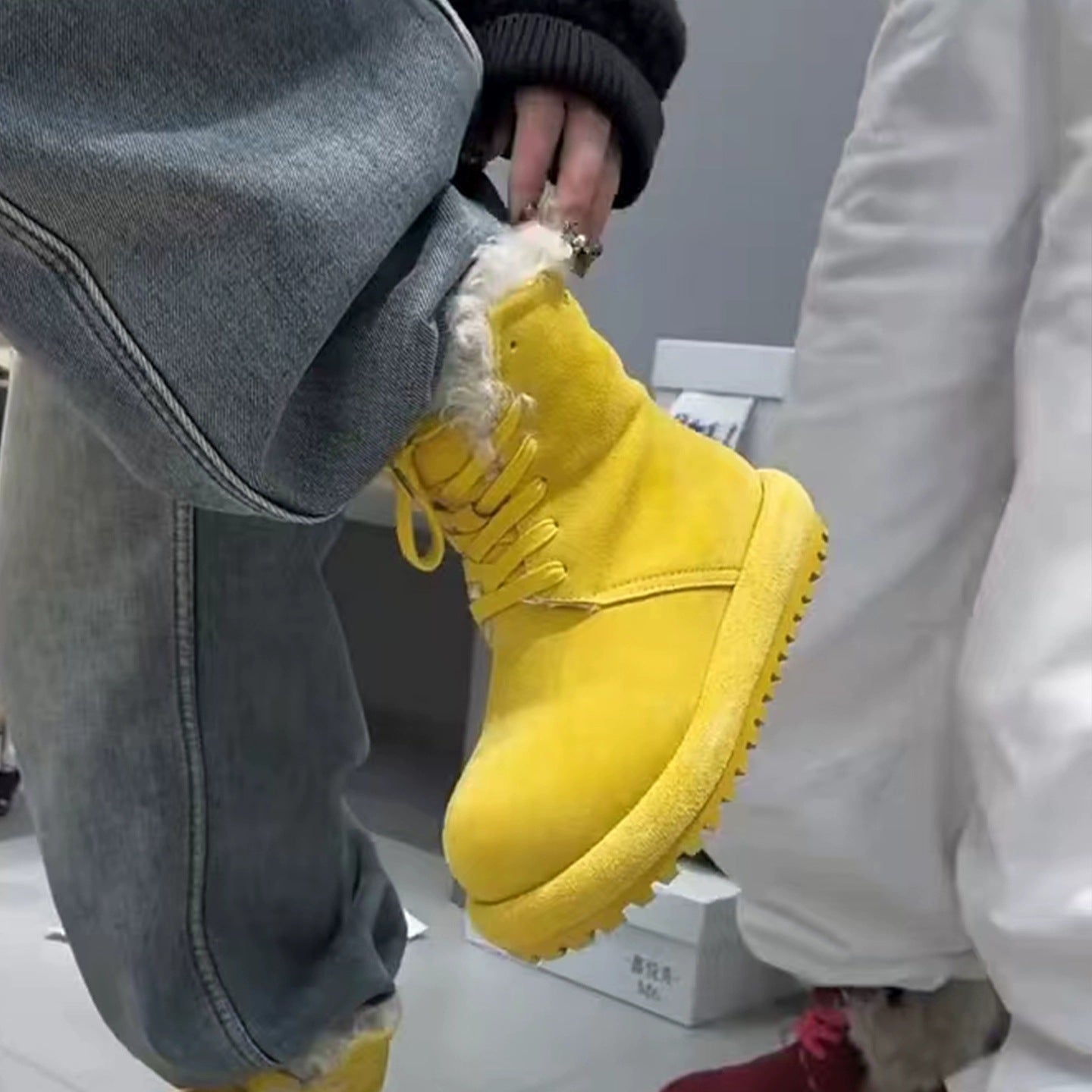Damen Winterboots Fleecegefüttert Rutschfest Modern
