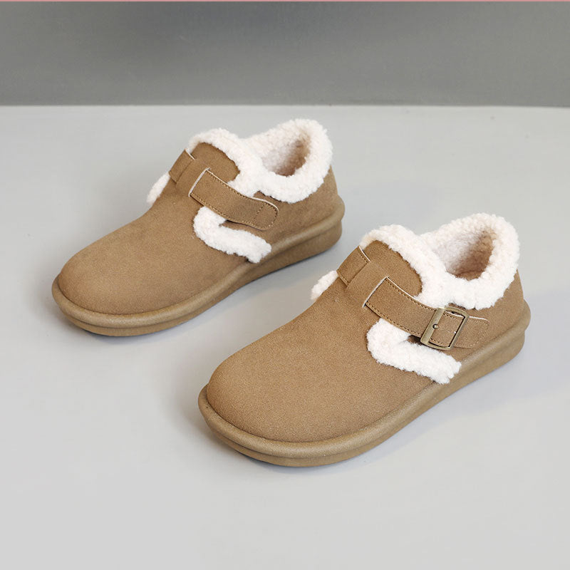 Damen Hausschuhe Warm Fleece Plüsch mit Verstellbarem Riemen