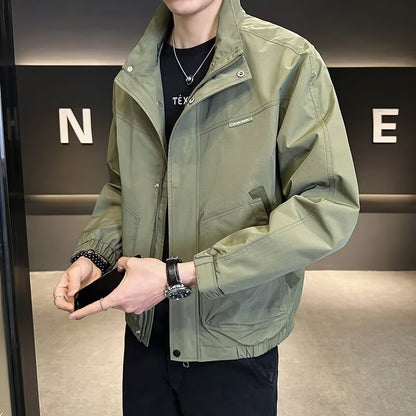 Herren Übergangsjacke Leicht Reißverschluss Stehkragen Modern