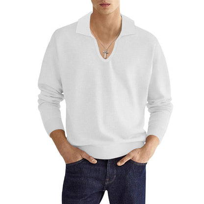 Herren Strickpullover V-Ausschnitt Modern Strukturiert