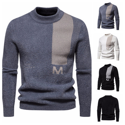 Herren Strickpullover Modern Stehkragen Strukturiert Hochwertig - BerlinGlamour