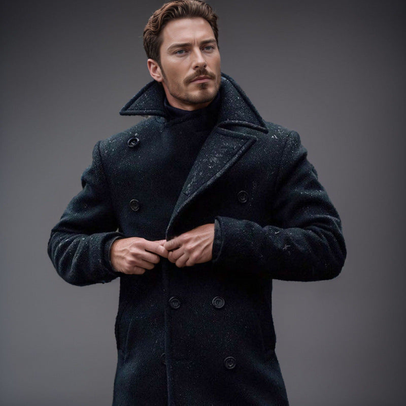 Herren Mantel Woll-lang Elegant Berlin Stil