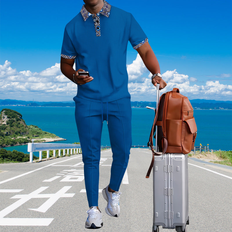 Herren Sportshirt Kurzarm Modernes Kragendesign