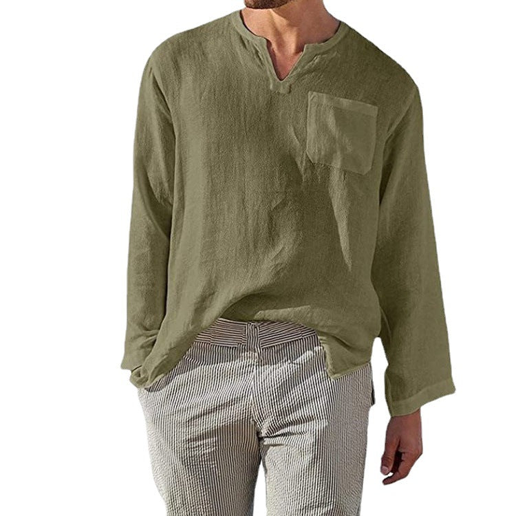 Herren Langarmhemd Lässig Casual Berlin Stil