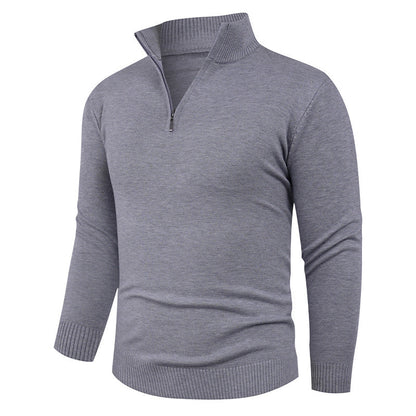 Herren Strickpullover Hochkragen Reißverschluss Warm