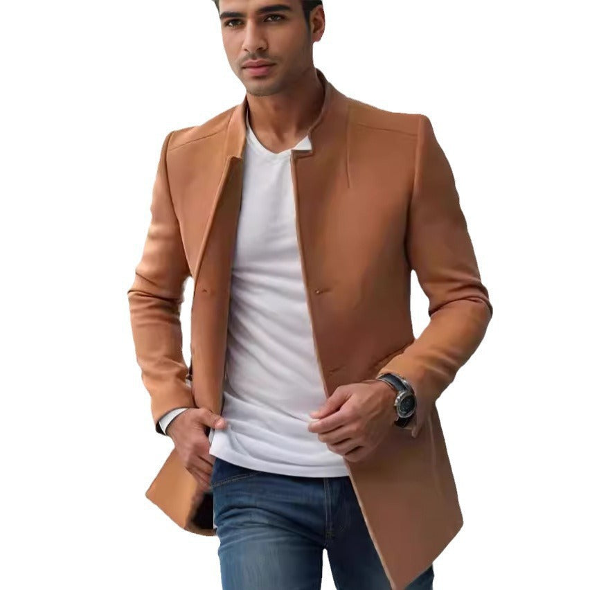 Herren Slim-Fit Blazer Modern Schwarze Stadtjacke