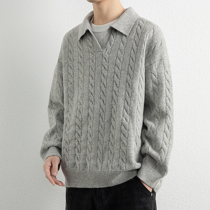 Herren Strickpullover Klassisch Nautisch Kabelmuster