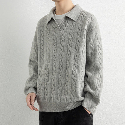 Herren Strickpullover Klassisch Nautisch Kabelmuster