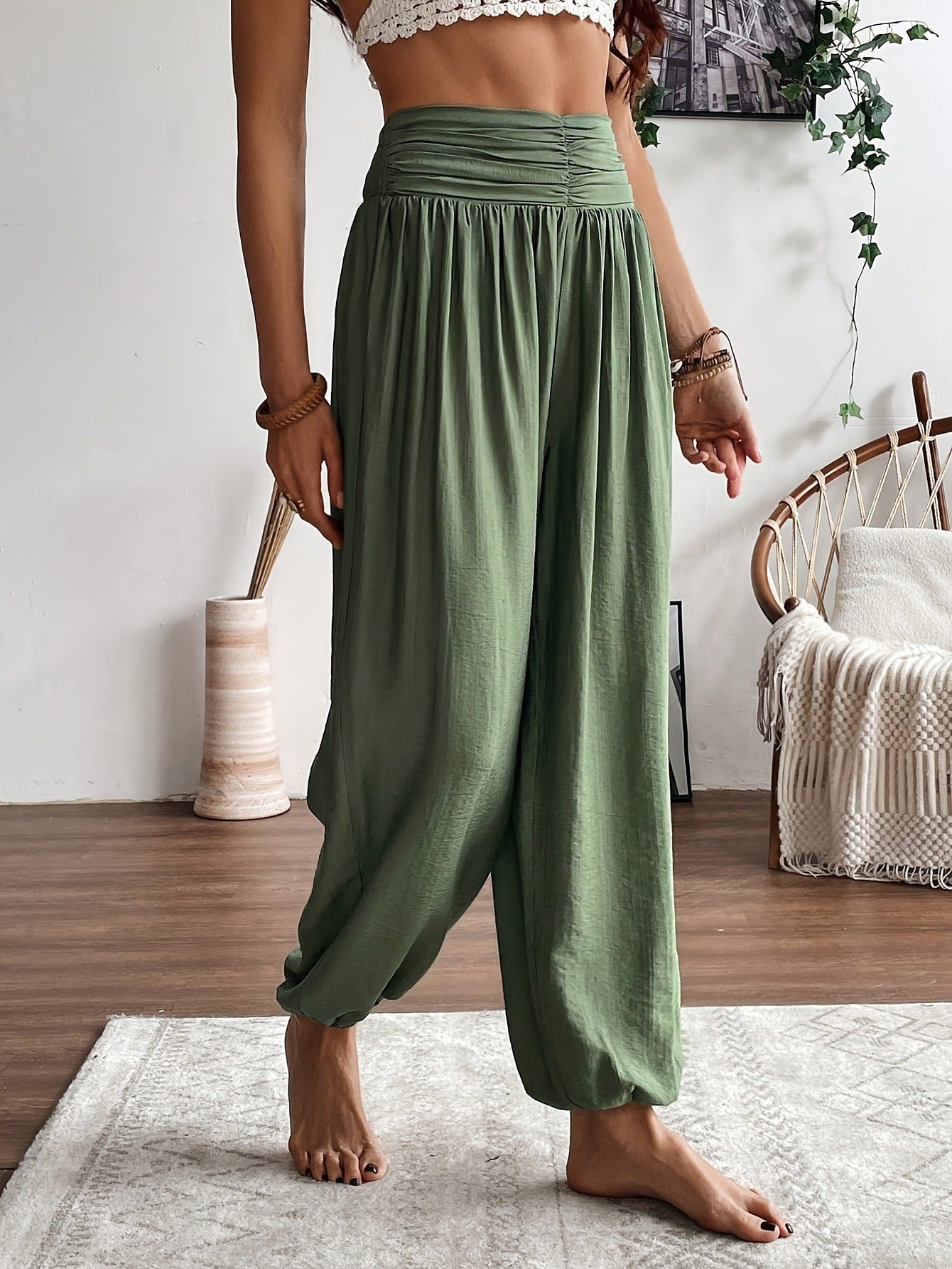 Damen Haremshose Atmungsaktiv Bequem Elegant