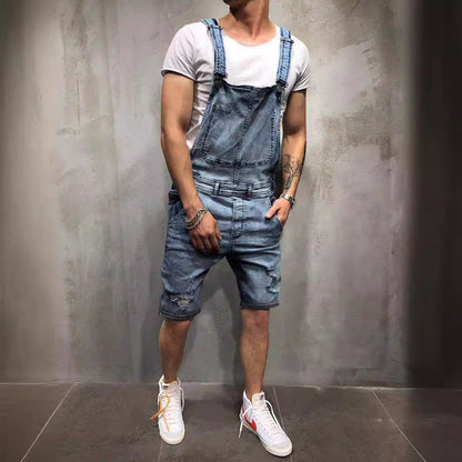 Herren Jeans Latzhose Used Look Modern