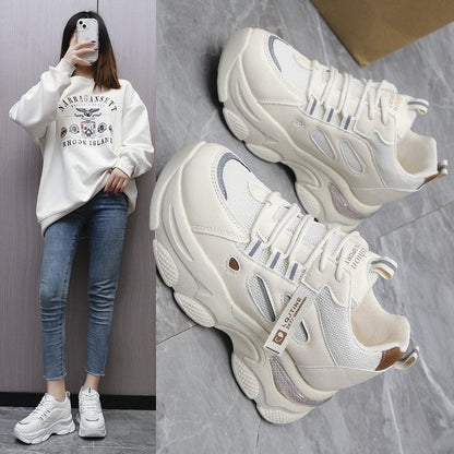 Damen Sneaker Chunky Bequem atmungsaktiv Rutschfest